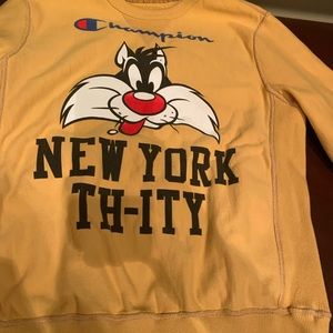 Champion X Todd Snyder Looney Tunes Reverse Weave Sylvester Sweatshirt Size M